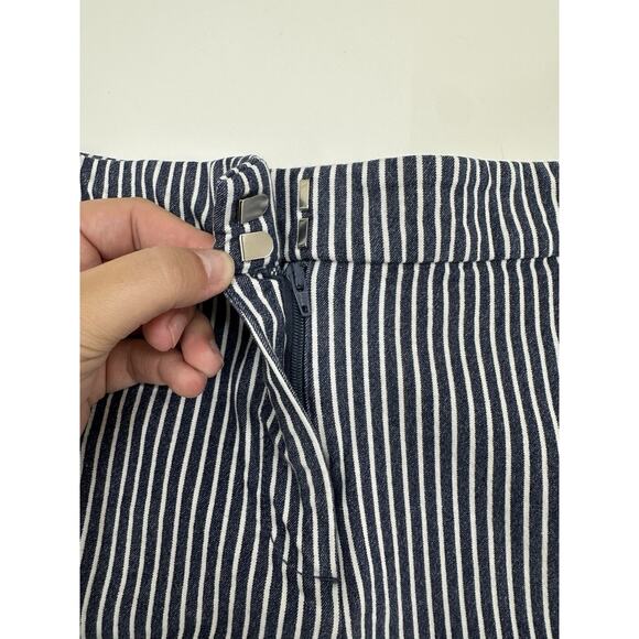 Loft Womens Shorts Size 12 The Riviera Short Blue White Striped Denim JeanShort - Picture 4 of 11